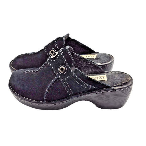 Bjorndal Women's Clogs Shoes Wedge Mules Sygma Black Leather Platform Size 7 M - Picture 4 of 10